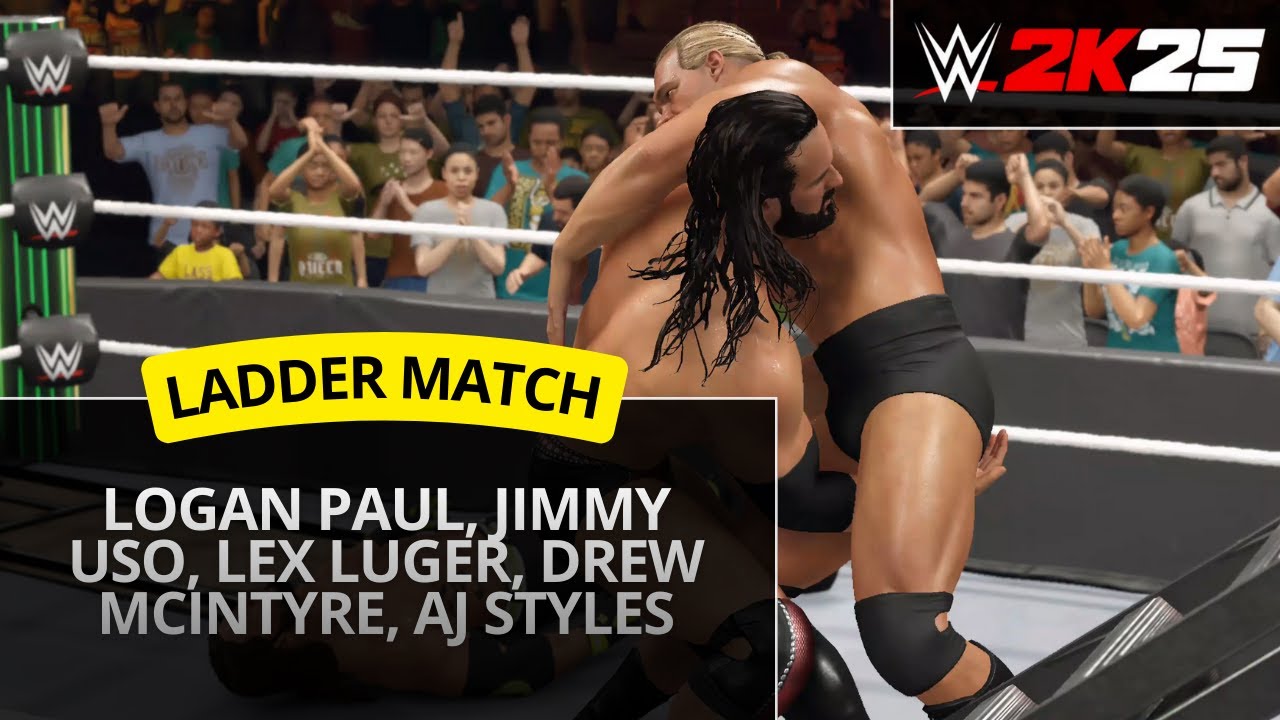 WWE 2K25 – Ladder Match: Logan Paul, Jimmy Uso, Lex Luger, Drew McIntyre & AJ Styles