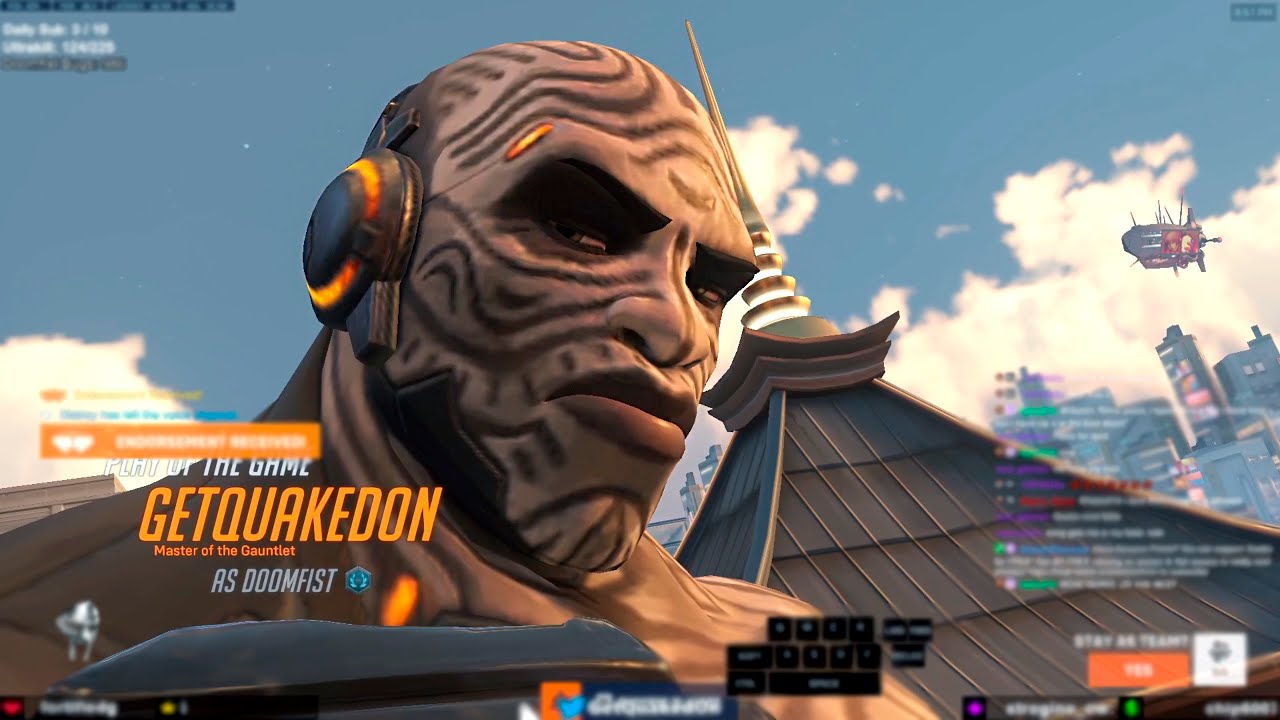 GETQUAKEDON - POTG - 49 ELIMS - DOOMFIST GAMEPLAY - OVERWATCH 2 SEASON 11 TOP 500
