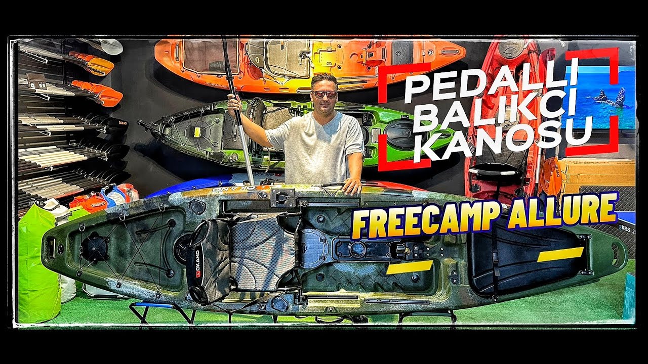 PEDALLI BALIKÇI KANOSU ALDIM. FREECAMP ALLURE PEDALLI KANO. [4K]  #lrf #balıkçı #kayakfishing #kano