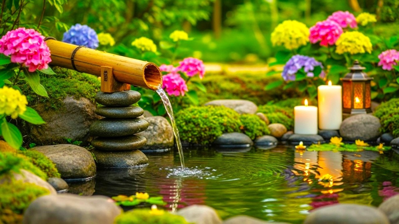 Relaxing Piano & Bamboo Water Fountain 🌿 Insomnia Relief, Calm Anxiety & Deep Relaxation #8