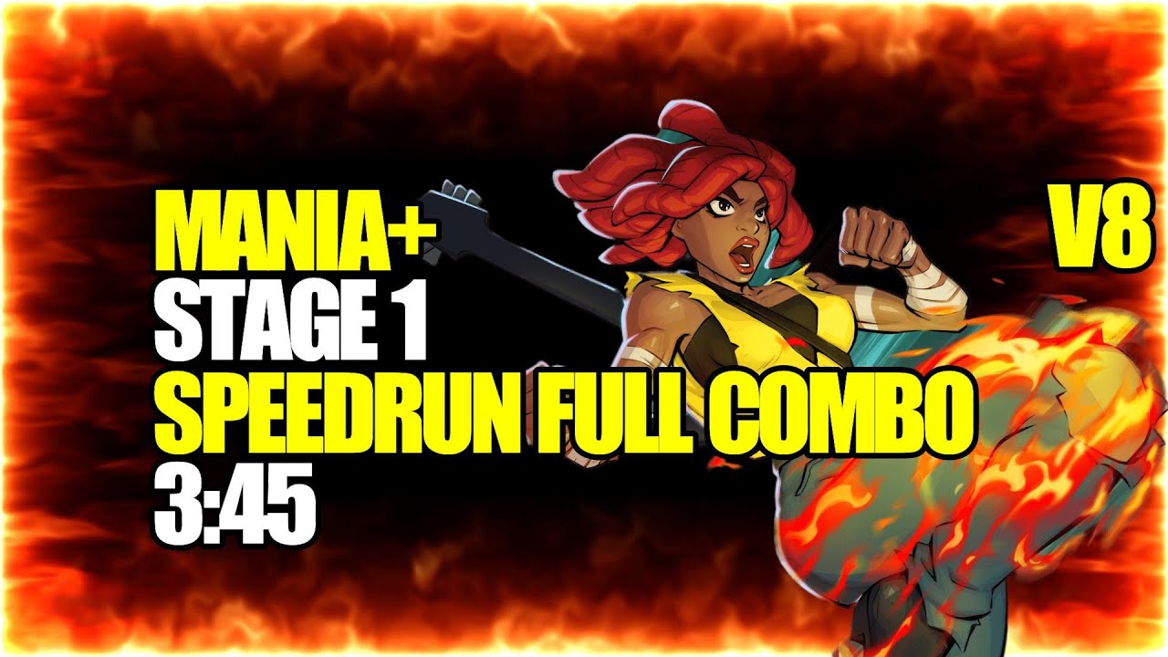 Streets of Rage 4 - Cherry Stage 1 Speedrun Full Combo 3:45 Mania+ V8 DLC Update