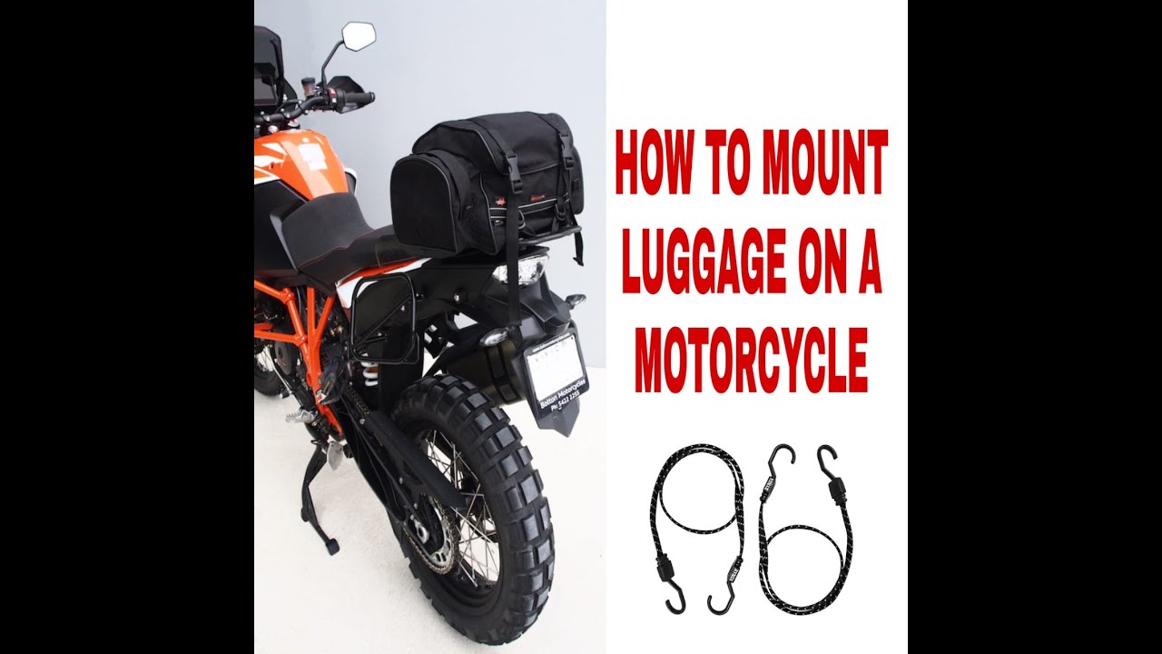 How to mount your LUGGAGE using a BUNGEE CORD.