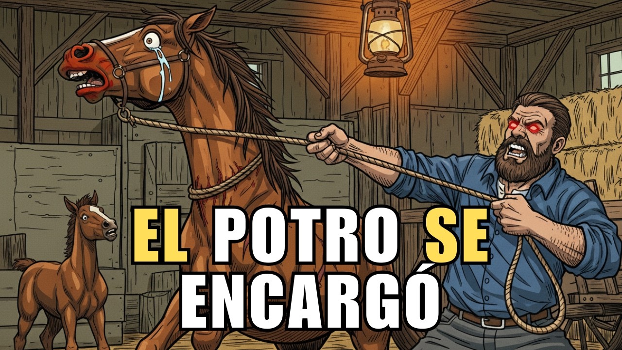 Maltrataba a la yegua frente a su cría. Así fue como el potro 'se encargó' de él.