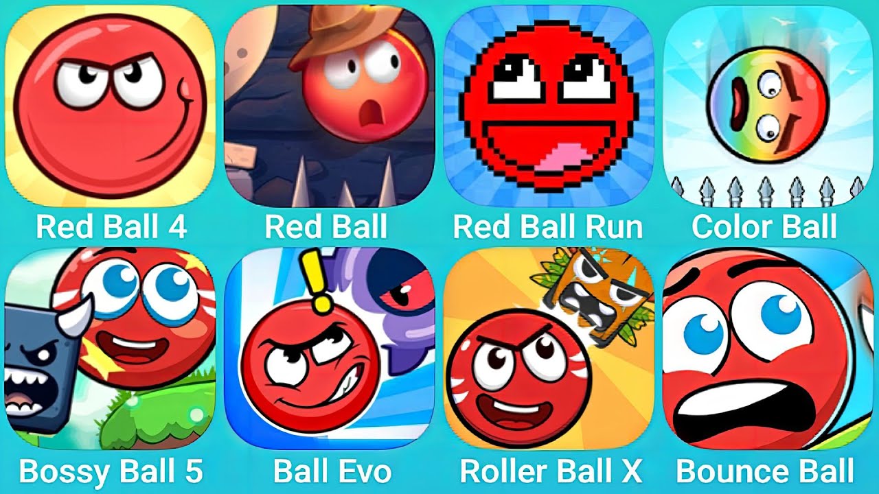 Red Ball 4, Red Ball Secret, Red Ball Run, Color Ball, Bossy Ball 5 and More Red Ball Games