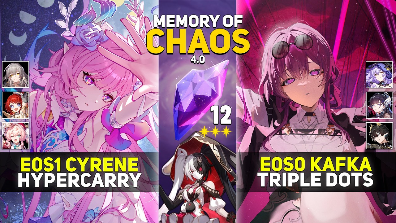 E0S1 Cyrene Hypercarry & E0S0 Kafka Triple DoTs | Memory Of Chaos 12 | Honkai Star Rail