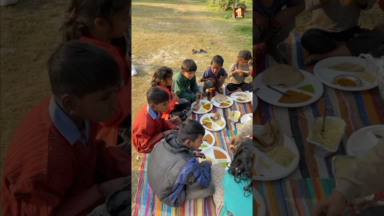 Spreading Smiles | Volunteers Serving Food to Underprivileged Children