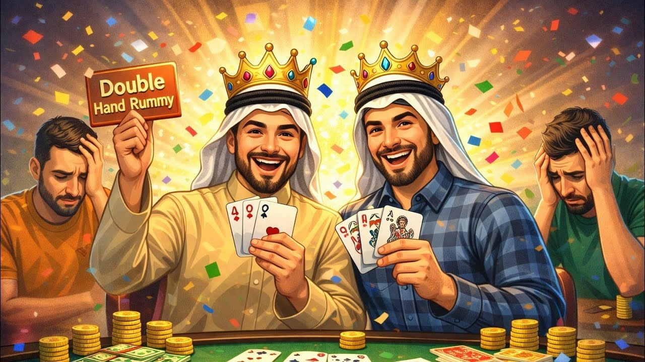 🔥 4-Player Team Challenge | Rummy Double King 👑🃏🔥 تحدي رباعي شراكة | ملك الهاند ريمي دبل 👑🃏
