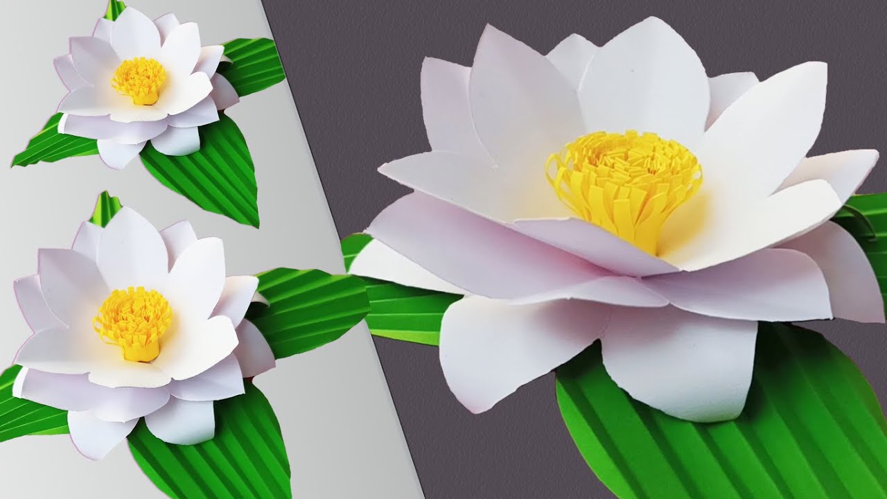 Lotus Flower Making | White Lotus Flower | DIY White Lotus