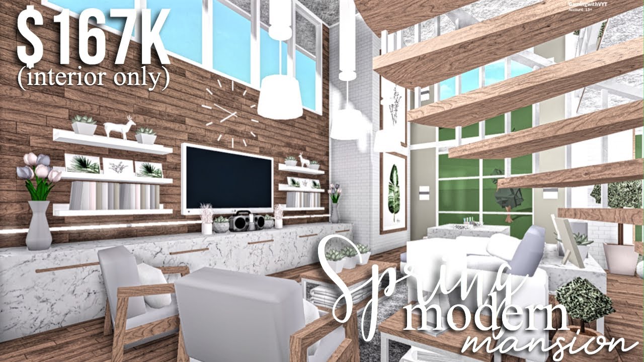 Spring Modern Mansion (part2-interior) | Roblox Bloxburg | GamingwithV