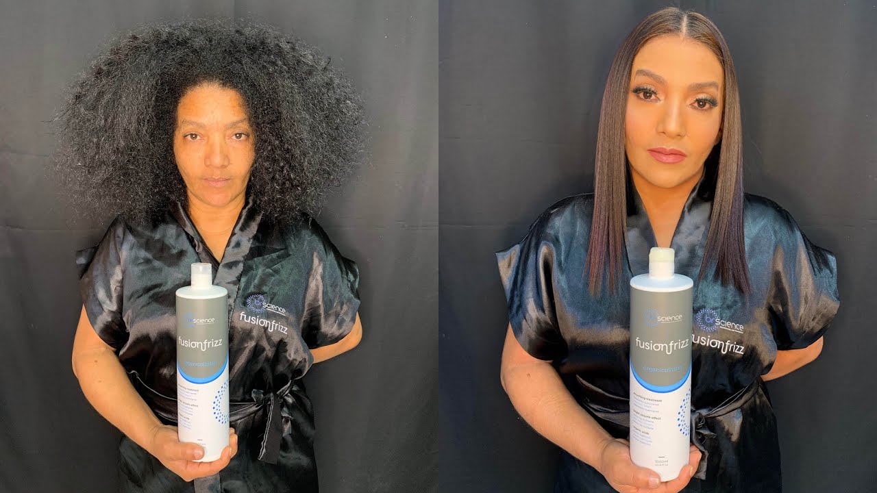 ALISANDO UM CABELO MUITO GROSSO E VOLUMOSO COM PROGRESSIVA SEM FORMOL ORGANICPLASTIA FUSION FRIZZ