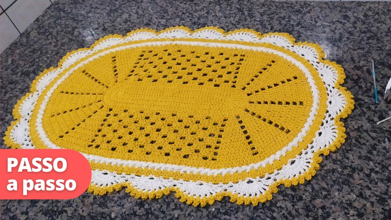 TAPETE OVAL COM PONTO PUFF | PASSO A PASSO