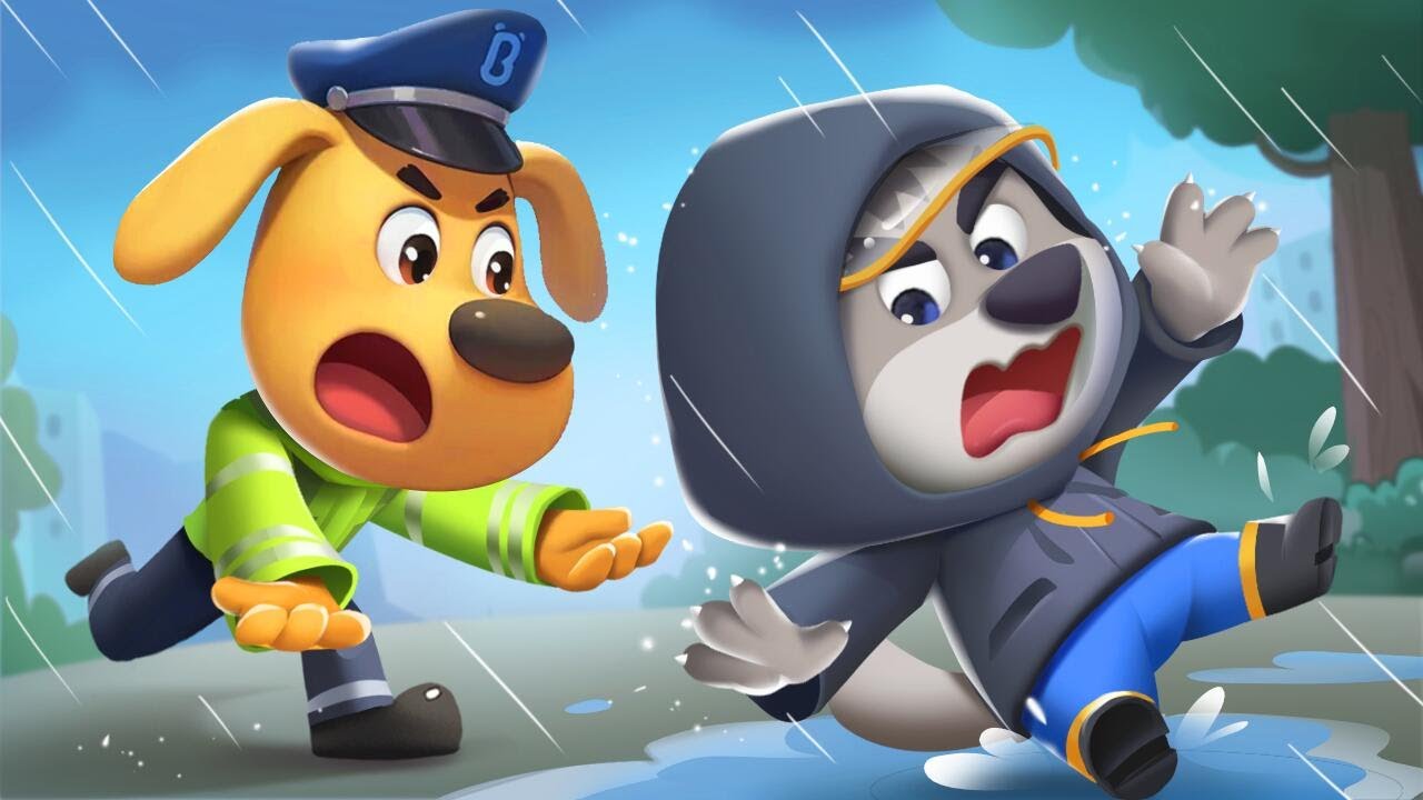 Safety On a Rainy Day | Safety Cartoon | Police Cartoon | Kids Cartoon | Sheriff Labrador | BabyBus