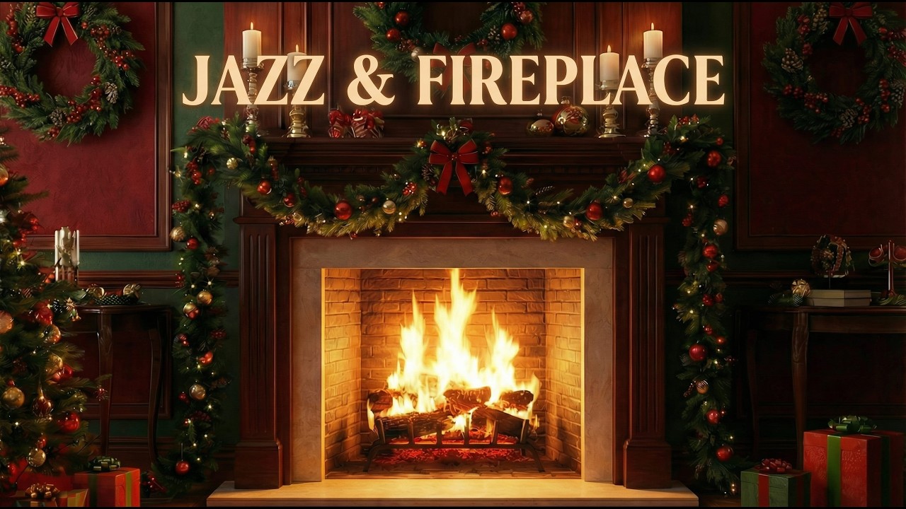 After Christmas Silence | 1 Hour Cozy Jazz Fireplace for a Romantic Evening