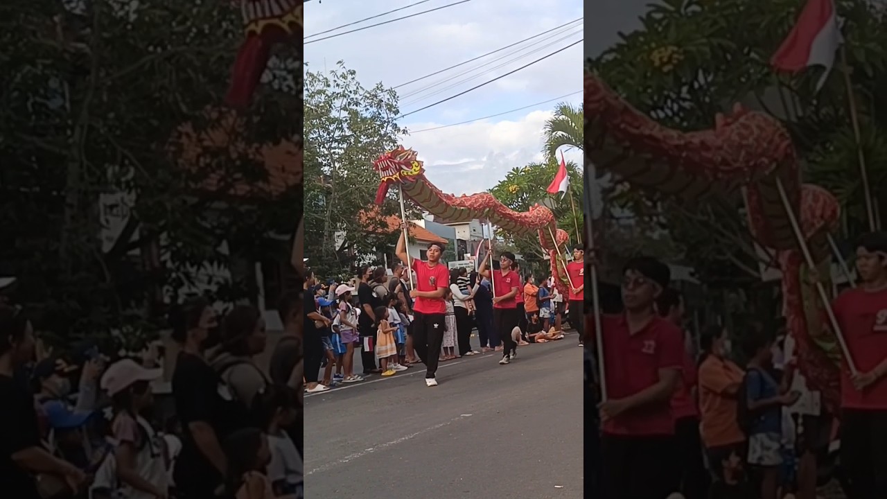 Parade barong sai, Kepala naganya copot 😳 tetap semangat. #shorts  #barongsai  #17agustus  #merdeka