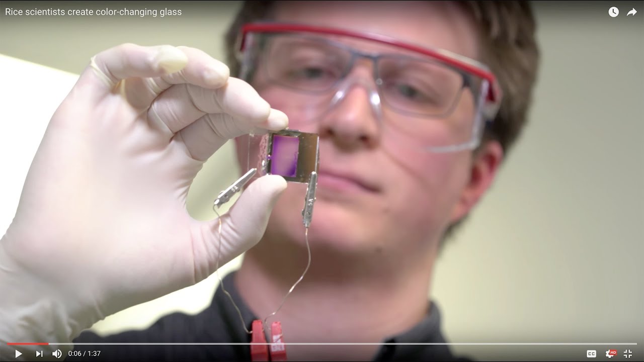 Rice scientists create color-changing glass