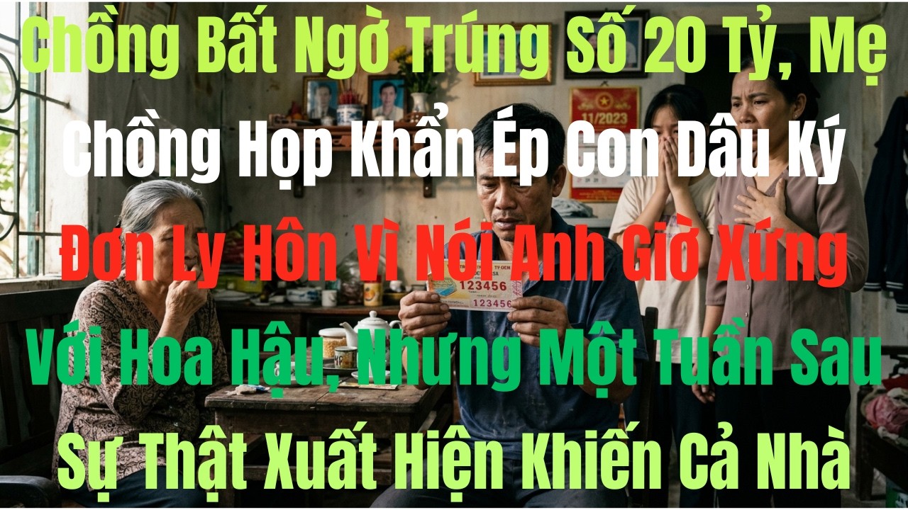 Chồng Trúng Số 20 Tỷ, Mẹ Chồng Ép Con Dâu Ly Hôn Vì “Không Xứng” – 1 Tuần Sau Cái Kết Khiến Cả......