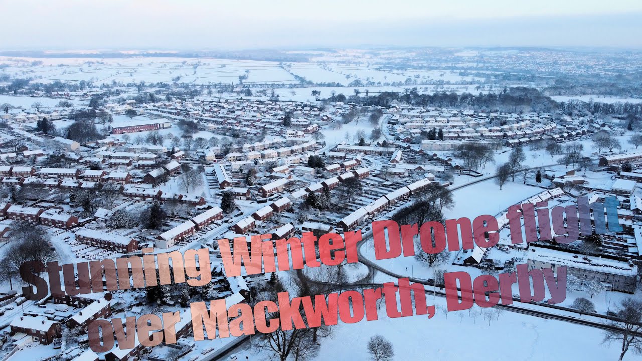 Stunning Winter Drone flight over Mackworth, Derby. 25th Jan 2021 in beautiful 4K DJI Mini 2