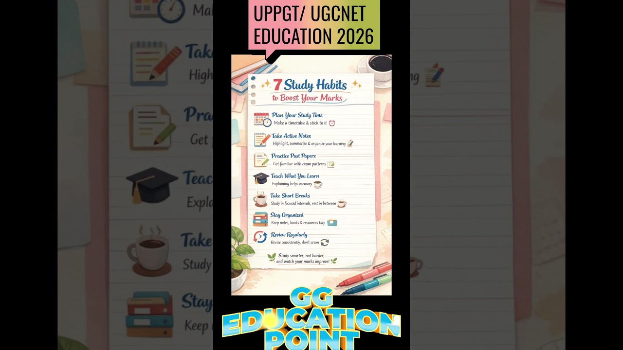 7 study Habits #uppgt2026 #motivation #tgtpgtcutoff  