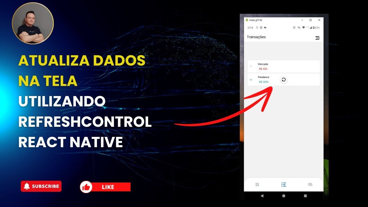 Atualiza dados na tela utilizando  React Native  - REFRESHCONTROL