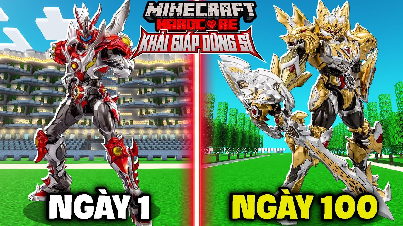 2 CÁ Tóm Tắt 100 Ngày Khải Giáp Dũng Sĩ Trong Minecraft Siêu Khó