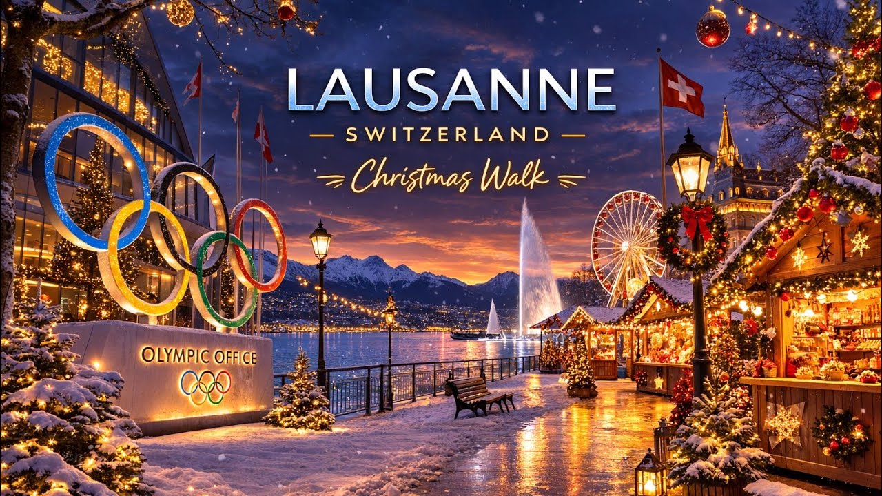 🇨🇭🎄Christmas Market 🎄Olympic Office & Lake Walk in Lausanne