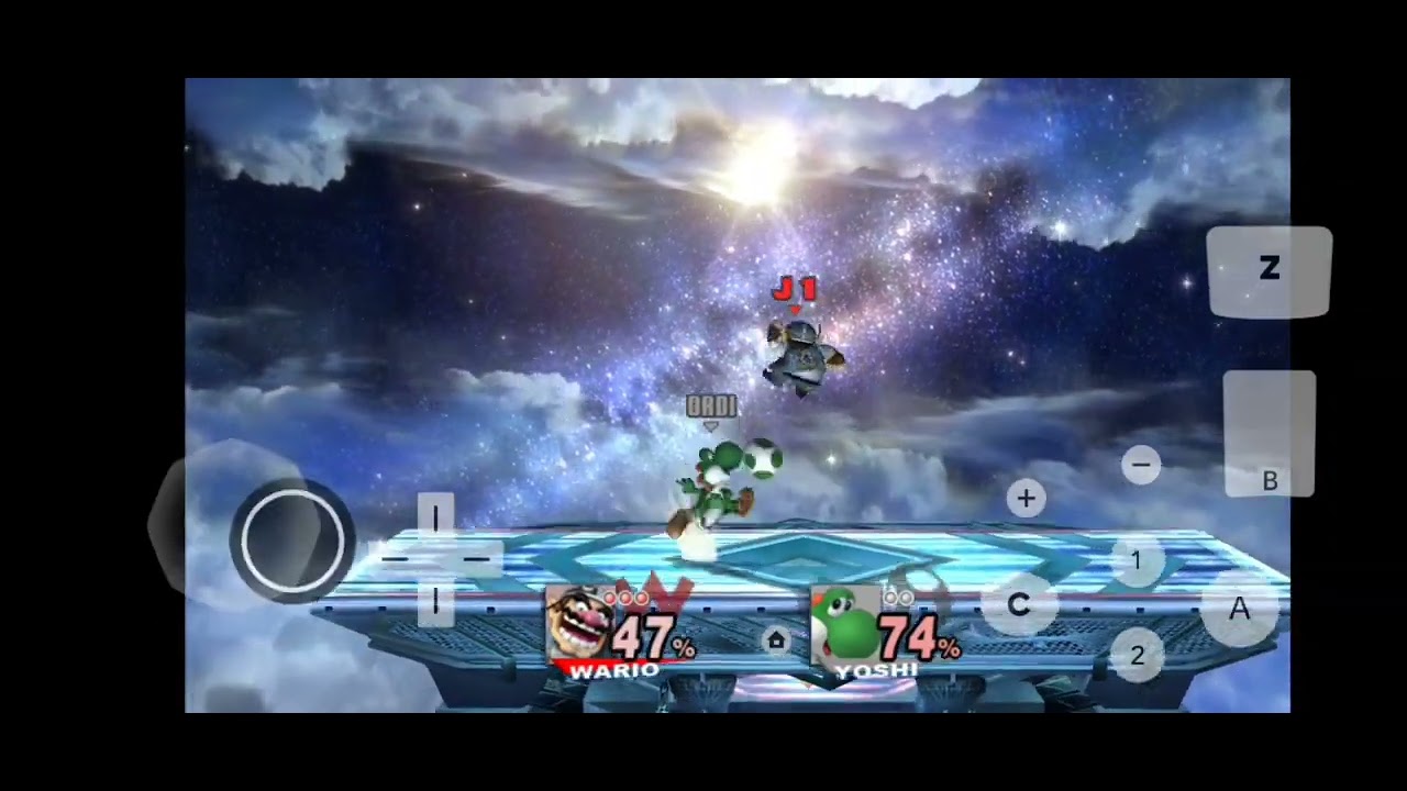 Wario vs Yoshi sur Super Smash Bros Brawl emulateur