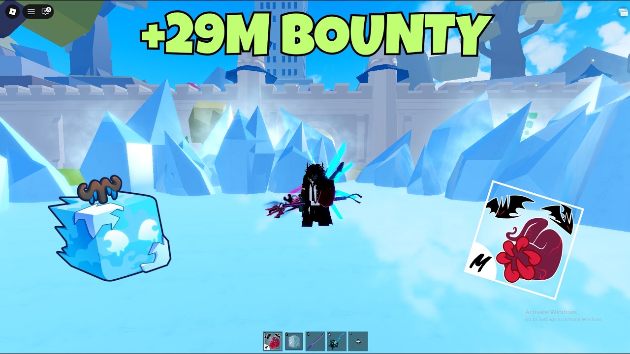 ICE + SANGUINE ART + GRAVITY BLADE ONE SHOT COMBO IS BROKEN | BLOX FRUIT BOUNTY HUNTING 