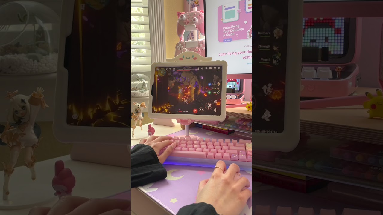 play genshin impact on an iPad, but make it cute and aesthetic ✨ #shorts