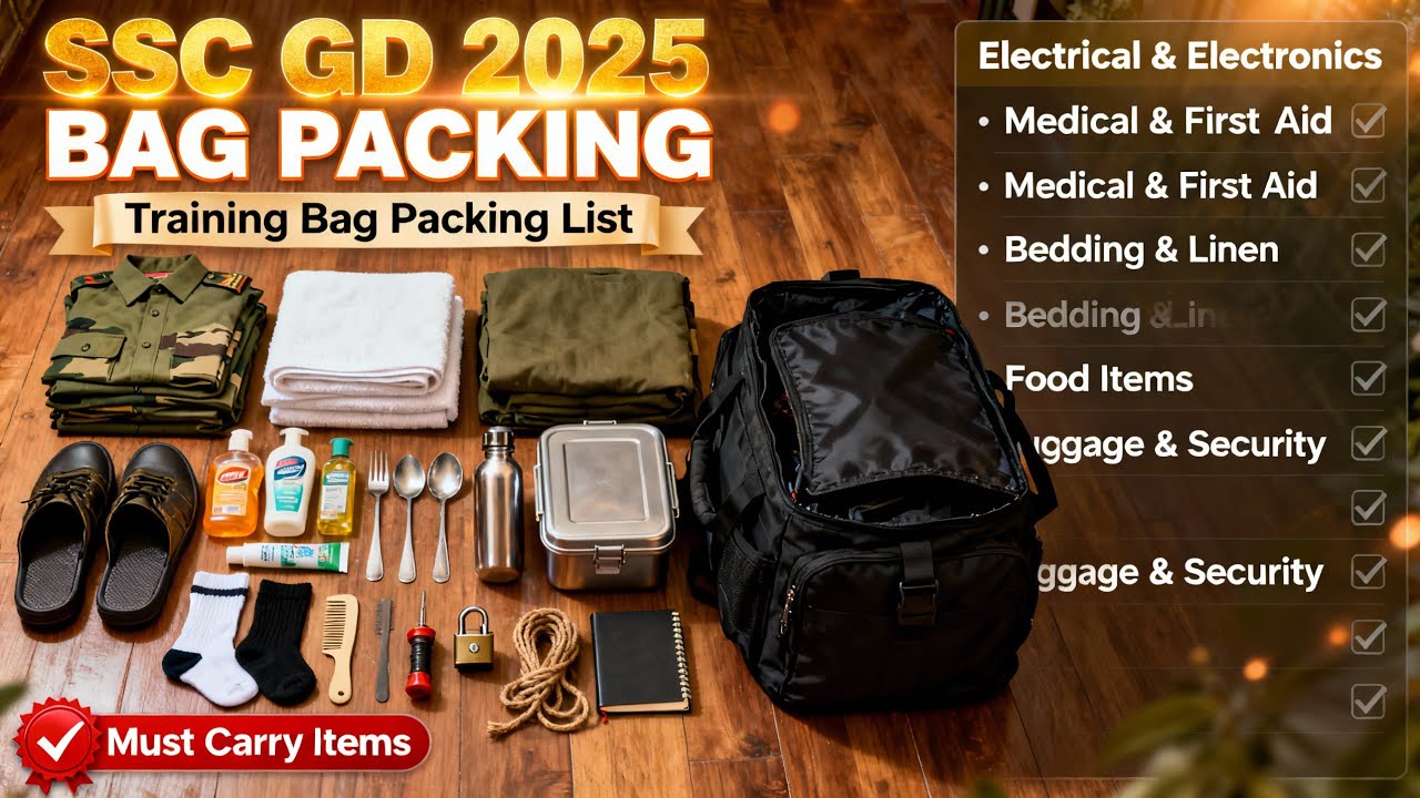SSC GD 2025 JOINING BAG PACKAGING।। SSC GD JOINING|| TRAINING BAG PACKAGING|| MUST CARRY ITEMS 