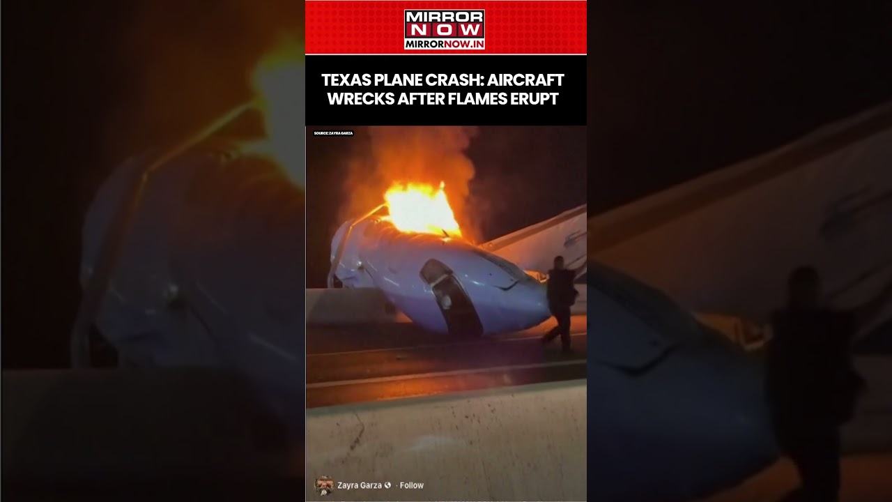 Texas Plane Crash: Aircraft Wrecks In Loredo After Flames Erupt, Rescue Op Underway #shorts