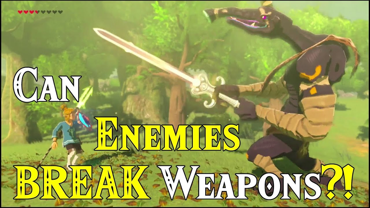 Can Enemies BREAK Weapons?! Giving DAMAGED amiibo Weapons to Moblins in Zelda Breath of the Wild DLC