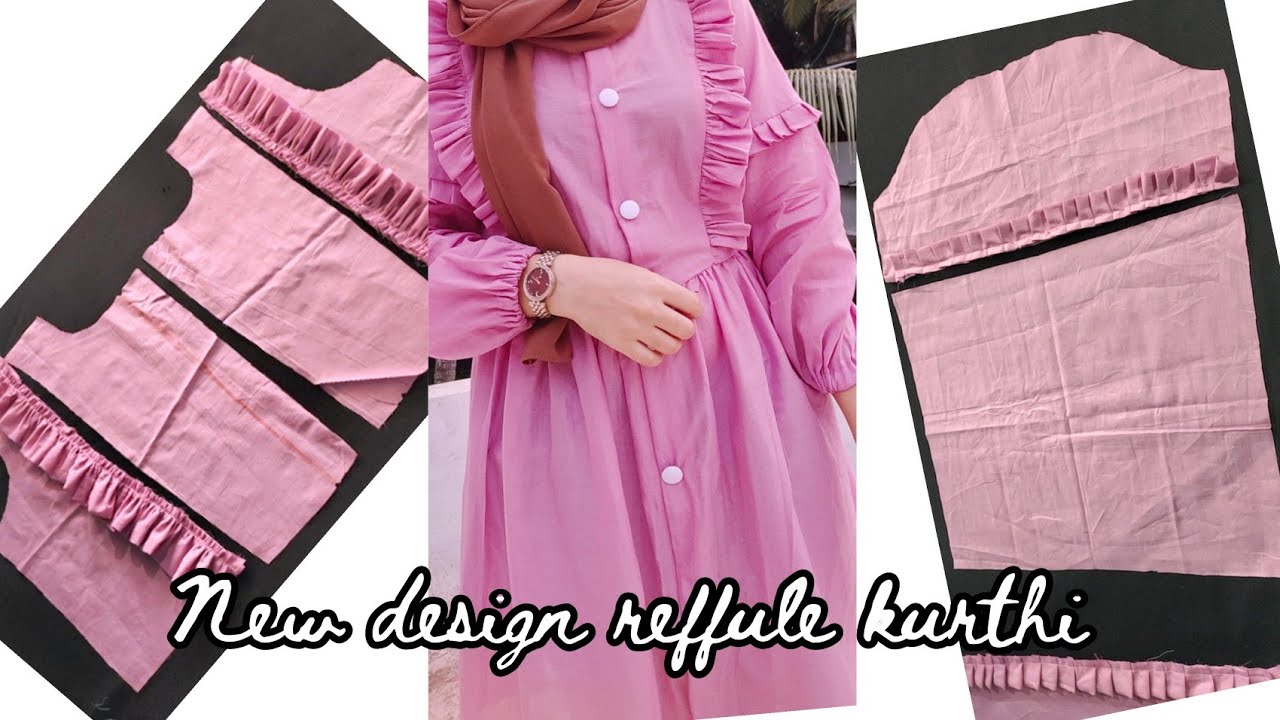 DIY :  Trendy kurthi dress/latest reffule sleeve design