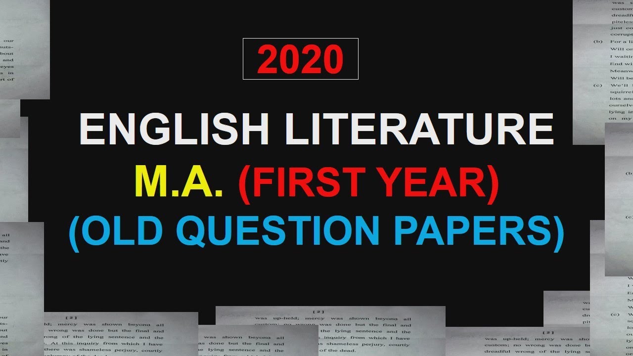 MA 1st Year English Literature Old Question Papers (2020)