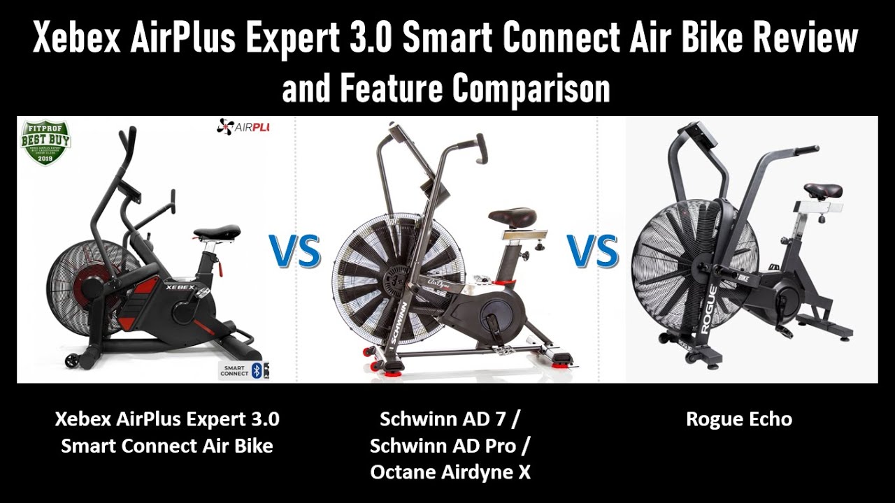 Xebex AirPlus Expert 3.0 Smart Connect Air Bike Review & Comparison to Schwinn AD Pro and Rogue Echo