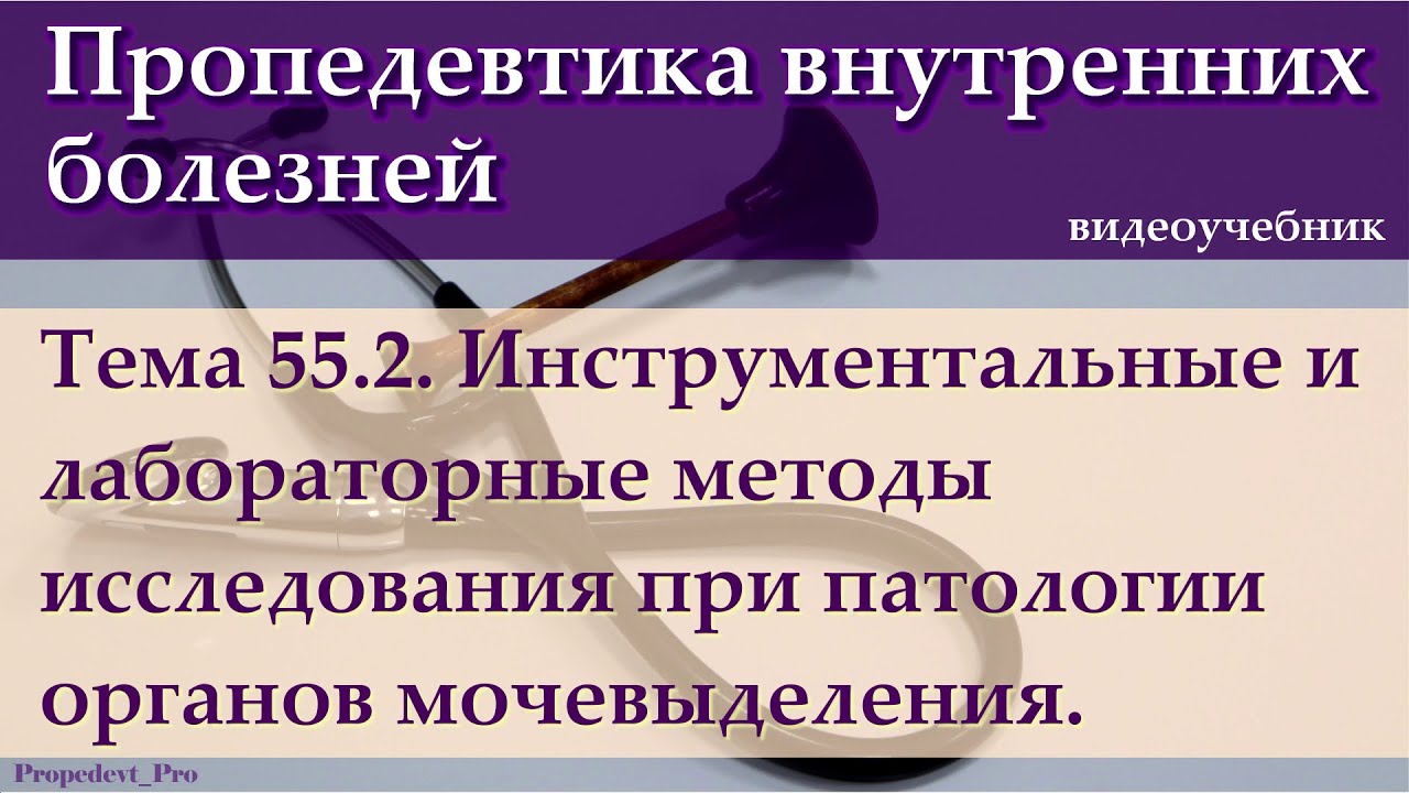 Тема 55.2. Инструментальные и лабораторные методы исследования при патологии органов мочевыделения.