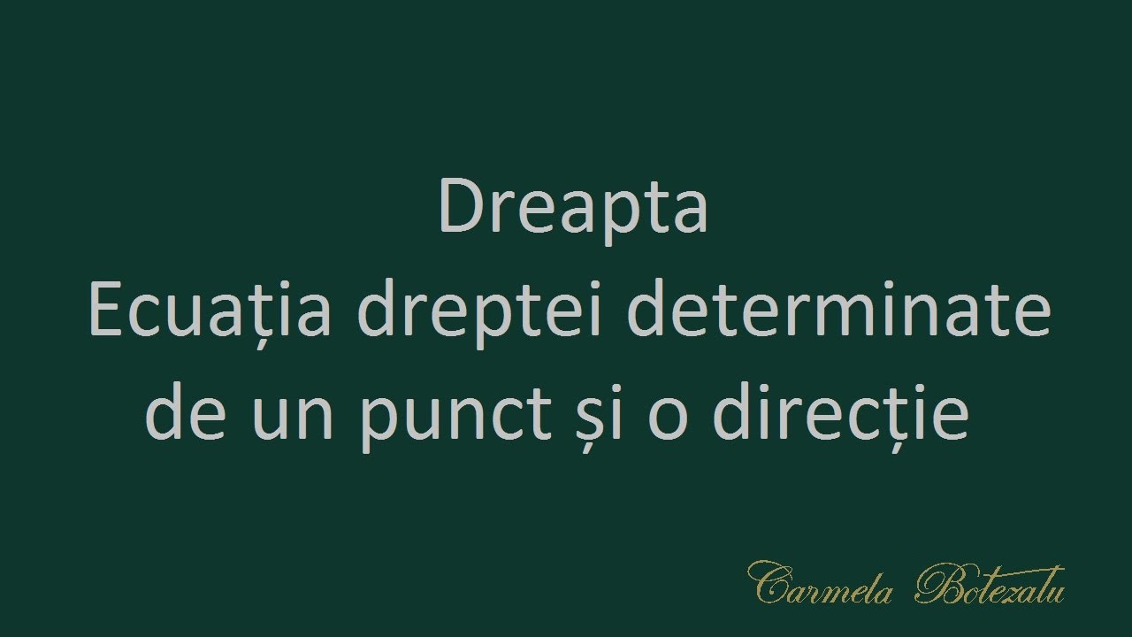 Ecuația dreptei &icirc;n plan 1