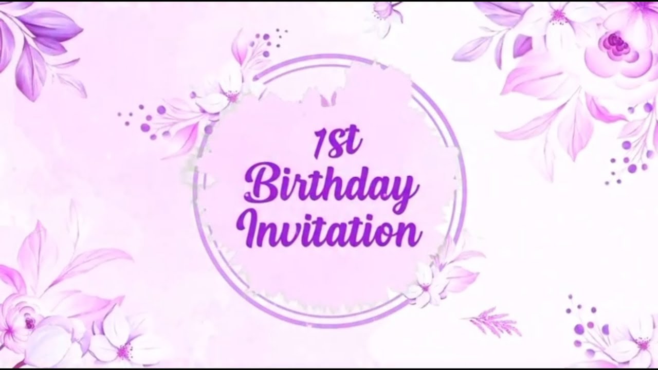 Baby girl first birthday invitation video | First birthday invitation card video | invitation song