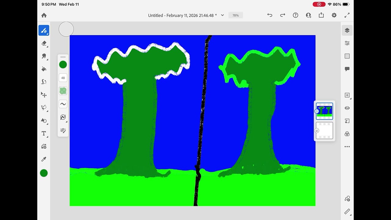 Day 33 and 34 of digital art duel image snowy VS normal tree