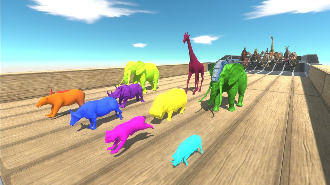 Race to eat Neon Modern Mammals - Animal Revolt Battle Simulator