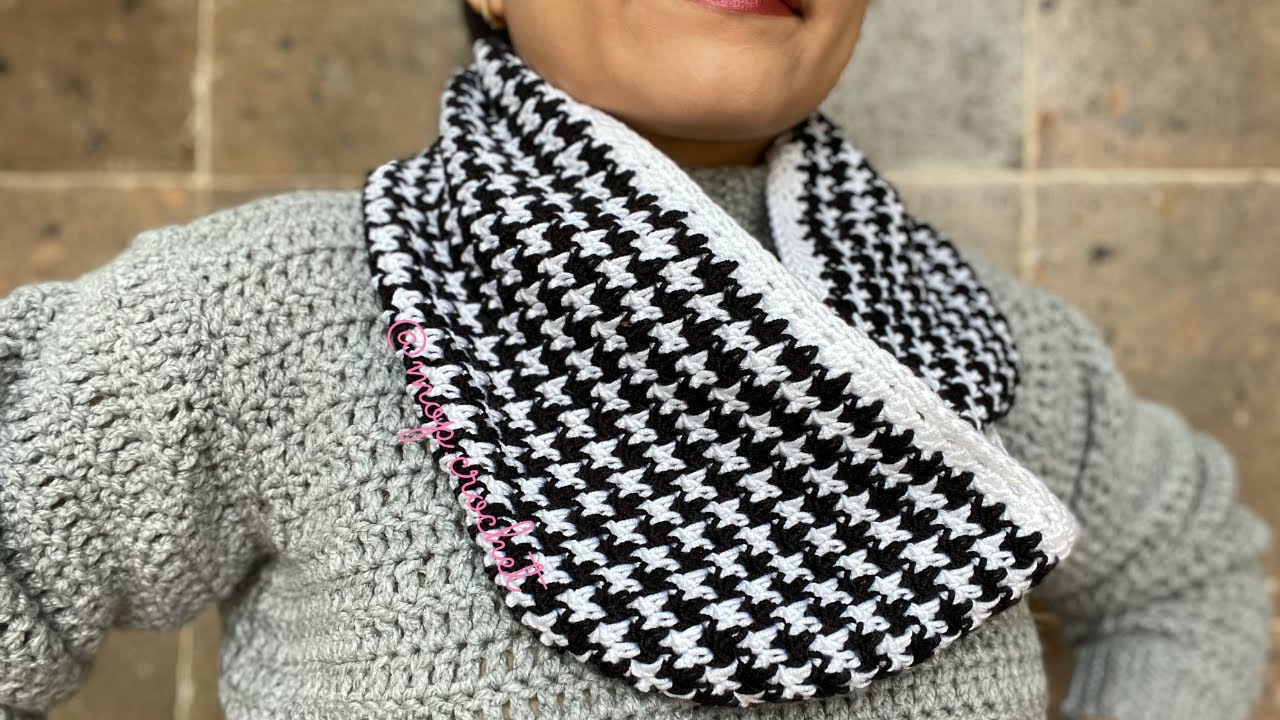Bufanda Infinita a Crochet | Punto Pata de Gallo | Diestra