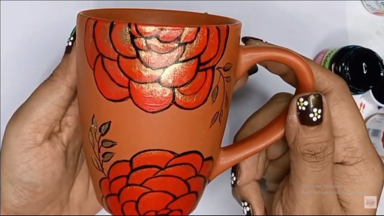 Easy Way To Paint Coffee Mug / Acrylic Painting / How To Paint Coffee Mug / Coffee Mug Painting