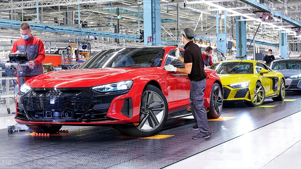 Inside Multi Billion $ Audi Factory Producing the Latest E-tron GT - Production Line