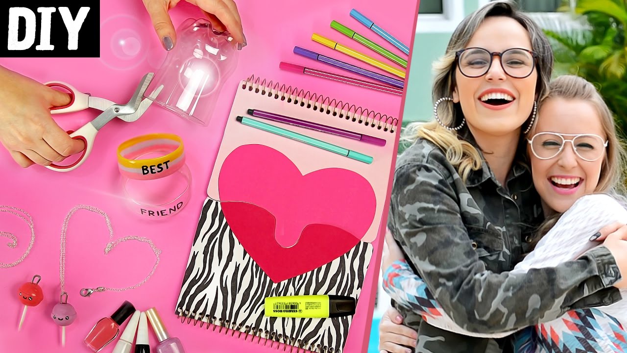 DIYS MELHORES AMIGAS 👯 Ft. Jessika Taynara 💕 Colar Kawaii, Caderno Love e Pulseira Arco-Íris