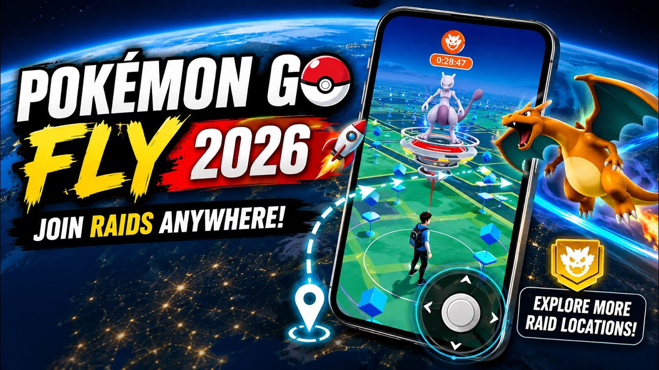 Pok&eacute;mon GO Fly 2026 🚀 Изменение локации с помощью джойстика | Участие в рейдах из любого места | ...