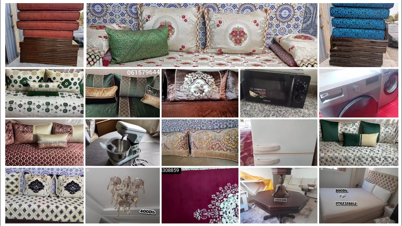 اثاث مستعمل وجديد مضارب سدادر نقيين آلات غسيل فران طابلة بالكراسي بيرو حامل أحدية كونات طلامط متنوع