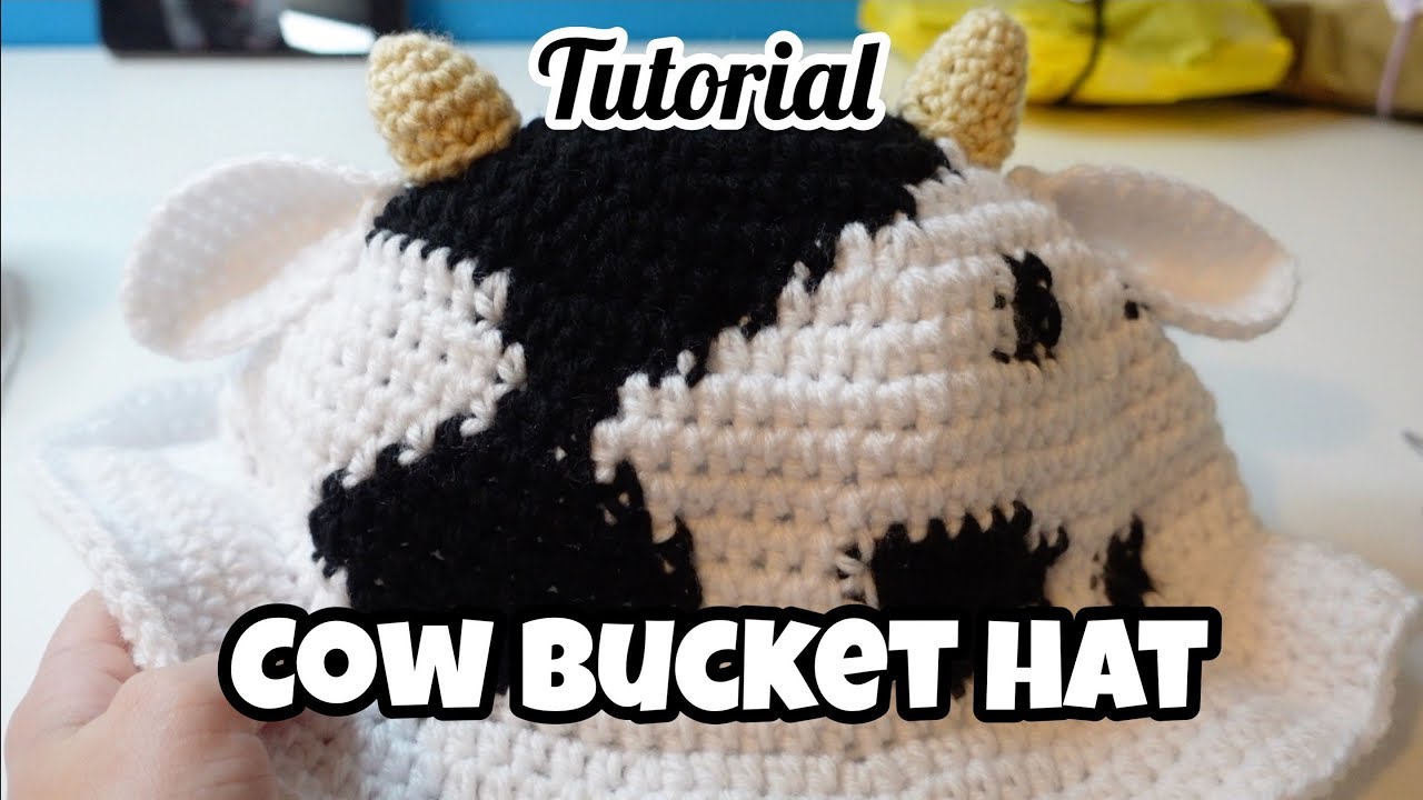 CUTEST COW BUCKET HAT TUTORIAL