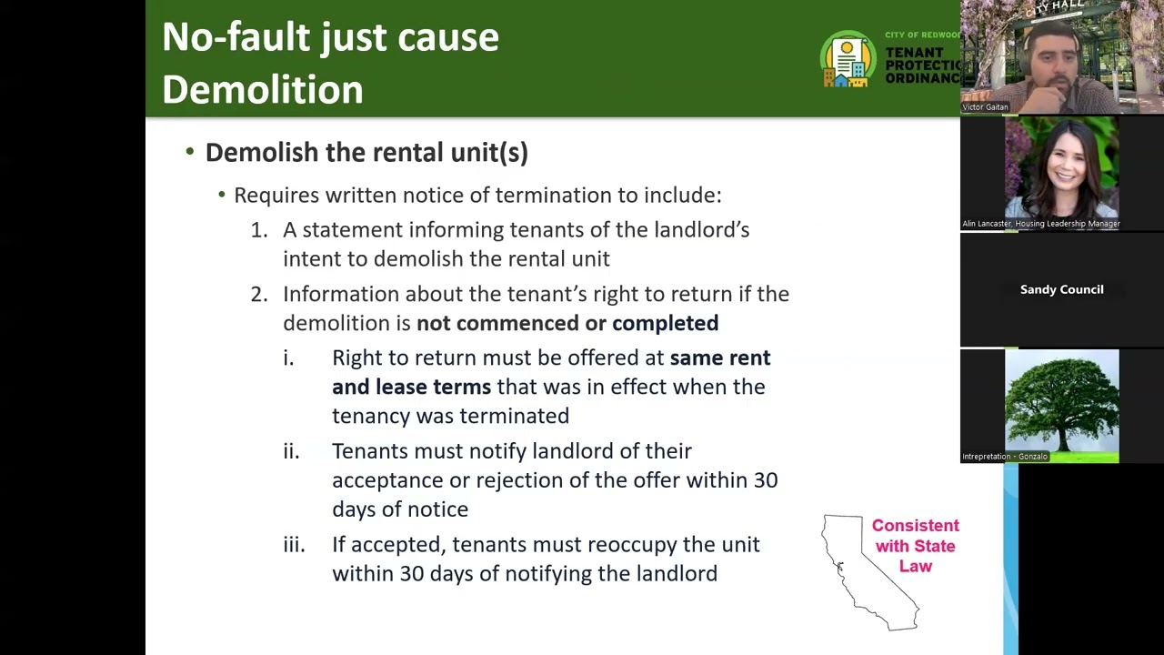Redwood City Tenant Protection Ordinance Informational Meeting – January 7, 2026.