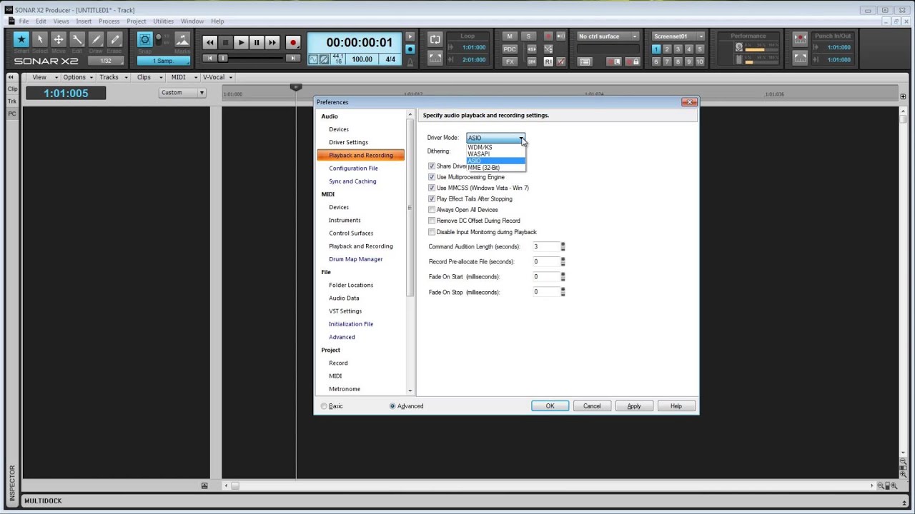 Sonar X2 - Tutorial 01 - Setting up your Audio Interface