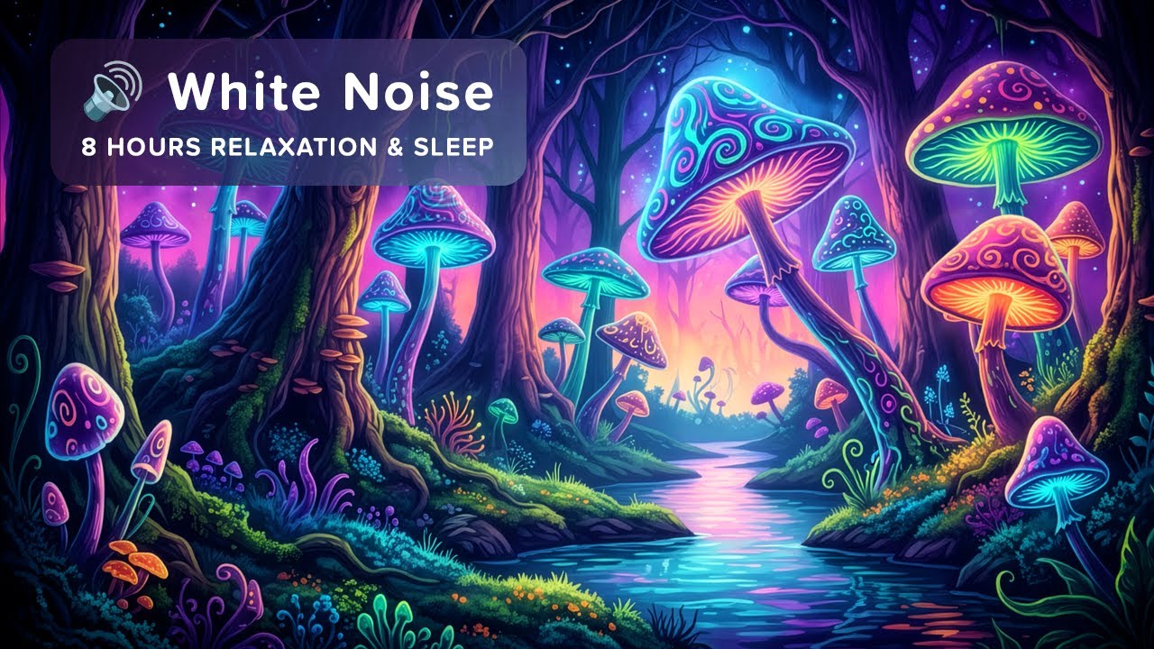 🔊 8 Hours Relaxation & Sleep - Gentle Forest Stream White Noise