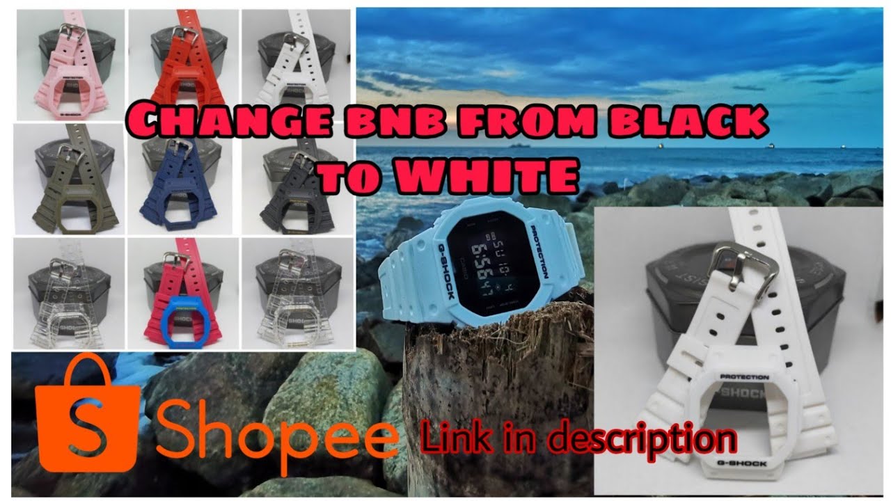 cara tukar band & buckle G shock dw5600 bnb all black to white